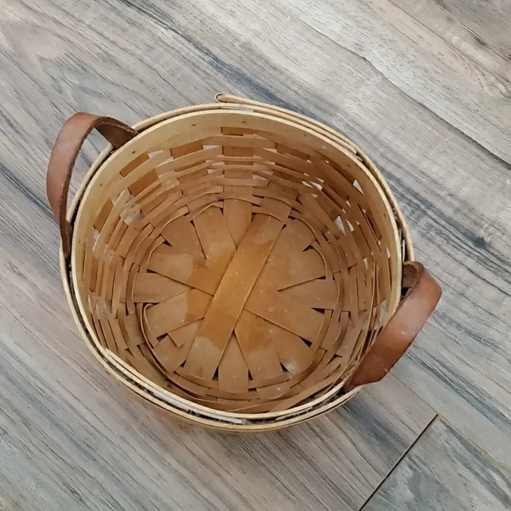 Longaberger | Leather handled basket